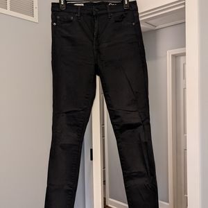 High rise, true black, Gap skinny jeans, 28R